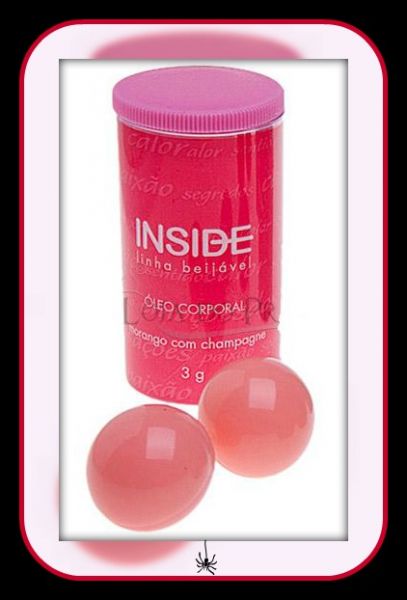 Bolinhas Aromáticas de Óleo Corporal Beijável Inside morango