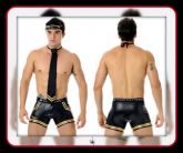 Fantasia Erótica Comissário Cueca Boxer, Gravata e viseira79